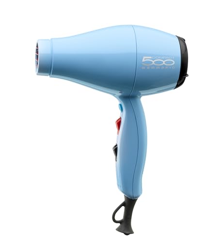 GAMMAPIU’ Asciugacapelli Professionale 500 Compact Light, Phon per Capelli Leggero e Compatto, E.T.C. Technology Asciugatura Profonda, Griglia Rivestita in Tormalina, W1800-2000 (azzurro cielo)