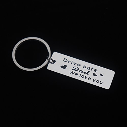 Eilygen Personalized Fathers Day Gift for Trucker Dad Drive Safe Keychain Trucker Gift3