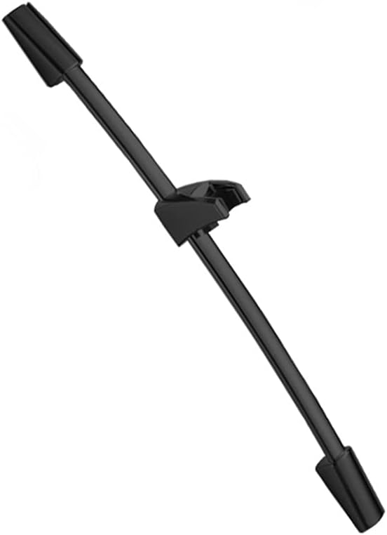 KEHAIOO Matt Black Sliding Shower Bar Shower Column Movable Adjustable Wall Mounted with Bracket Holder Round Square Oval