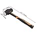 JOIKIT 2 PCS 4lb Sledge Hammer, 14.5 Inch Drilling Crack Hammer with Forged Steel Head and Non-Slip Handle, Solid Construction for Demolition Work