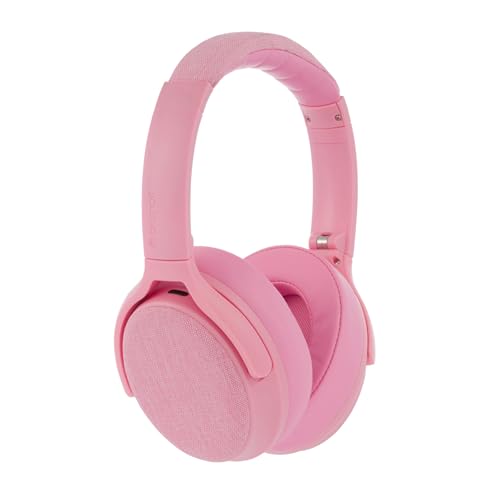 Made for Amazon, Active Noise Cancelling Bluetooth Headphones with Built-in Microphone | Pink