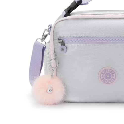 Image of Kipling Ermy Metallic Lunch Bag Silver Glow Met