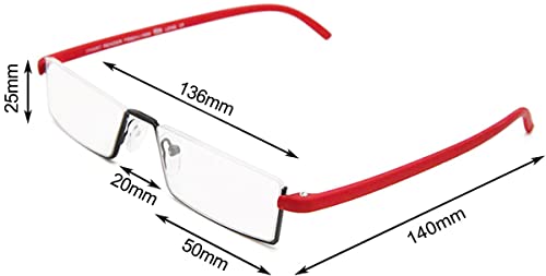 Image of REAVEE Half Frame Reading Glasses Women Thin Lightweight Spring Hinge Half Rimless Reader Glasses with Portable Cases