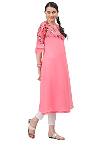 Image of ALC Creation Women's Crepe Printed A-line Kurti