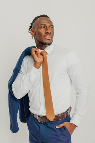 Image of DAZI Men's Skinny Tie, Cotton Wool Linen Necktie, Great for Weddings, Groom, Groomsmen, Missions, Dances, Gifts.