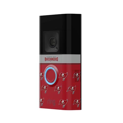 Image of All-New Limited Edition, Official NFL Faceplate for Ring Doorbells - Video Doorbell 3, Video Doorbell 3 Plus, Video Doorbell 4, Battery Doorbell Plus, and Battery Doorbell Pro | Tampa Bay Buccaneers