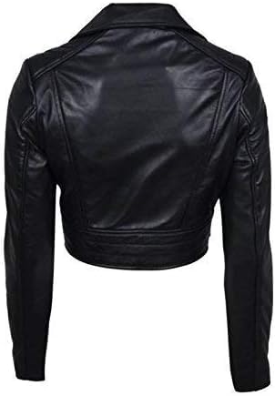 Women’s Chic Red Cropped Leather Biker Jacket - Short Body Women's Leather Jacket2