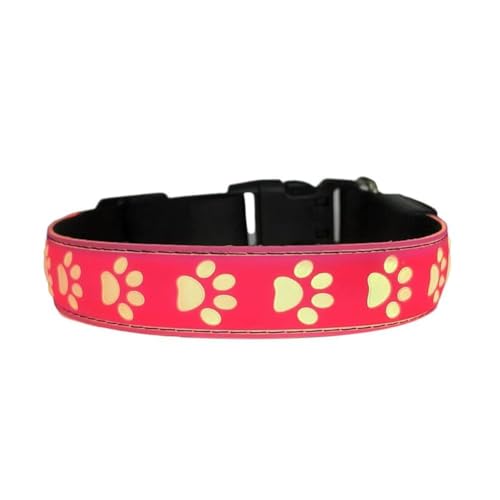 Collar luminoso Z9G6 de 4 velocidades con forma de pata de perro, recargable por USB, collar luminoso