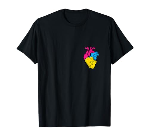 Pan Pride LGBTQ Retro Pansexual Heart T-Shirt