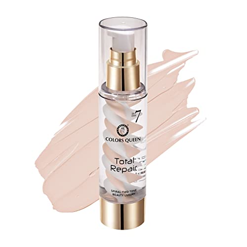 Image of Colors Queen 7 in 1 Total Repair Liquid Foundation with 4 in 1 Multifunctional Brush (Ivory, 50g)