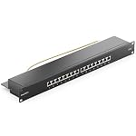 deleyCON – deleyCON CAT 6 Patchpanel Verteilerfeld 16 Port RJ45 - Schwa