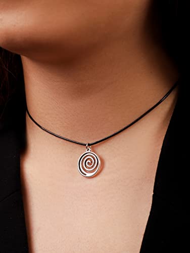 Sacina Gothic Spiral Choker Necklace, Black Boho Necklace, Christmas New Year Jewelry Gift For Women2