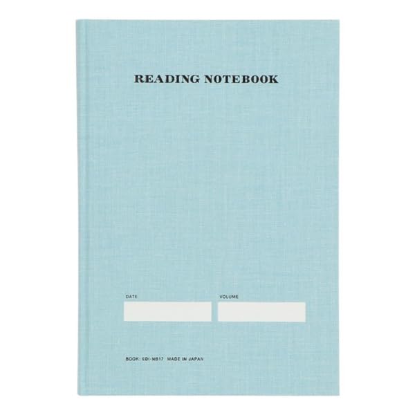 Carnet de lecture B6 MARK'STYLE en lin bleu pour noter vos livres sur 1 an