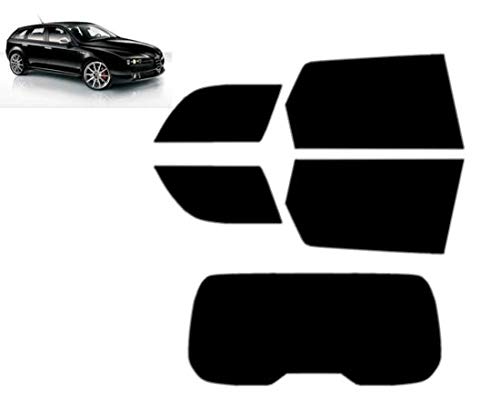 Film Solaire Teinté Prédécoupé Pour Alfa Romeo 159 Break (2005-2011) - Vitres Arrière + Lunette, 5% Noir, Anti-UV 99%