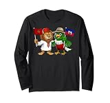 Morocco Haiti Flag Moroccan Roots Proud Haitian Heritage Mor Long Sleeve T-Shirt
