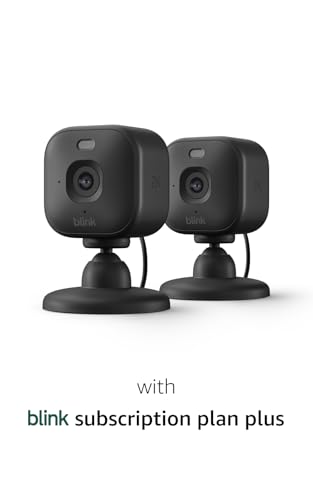 Image of Blink Mini 2K+ (newest model) with 1-Year Plus plan - Plug-in Home & Pet Security Camera with 2K video resolution, smart motion detection, works with Alexa - 2 camera (Black)