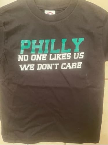 Funny Philly Little Philadelphia Sports Fan Toddler Boys Girls Kids Youth Shirt no on Likes us we Don't Care White2