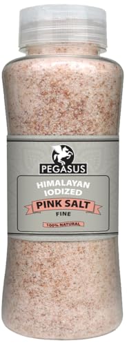 Pegasus Iodized Fine Pink Salt 800g (Pack of 1) Pink Salt with Iodine 100% Natural & Unrefined Rich in Minerals for Cooking Seasoning Baking and Health Benefits