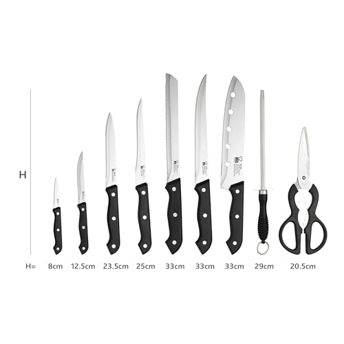 Miniatura 2 de Renberg Tenessy Cuchillos De Cocina Set Completo De 15 Piezas Con Tacoma De Madera Perfectos Para Cortar Todo Tipo De Ingredientes Cocina Profesional Fabricados En Acero Inoxidable