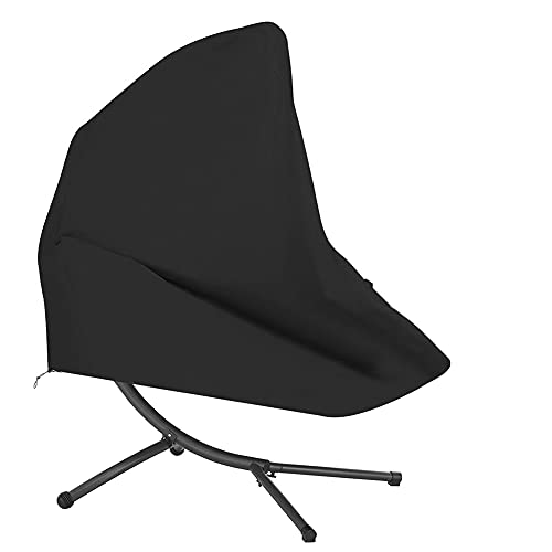 Uposao Black Waterproof Patio Hanging Chaise Lounge and Stand Cover Outdoor Hanging Curved Steel Chaise Hammock Lounge Chair Covers Durable 73 Inch Swing Chair Covers - Image 2