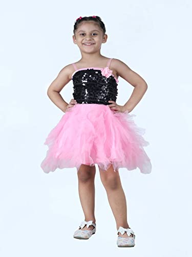 Image of BookMyCostume Pink & Black Frock Annual Day Dance Girls Fancy Dress Costume - Premium