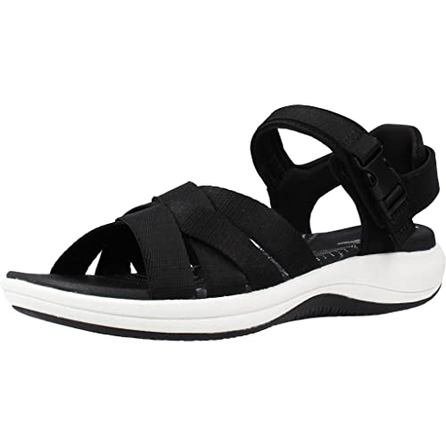 Image of Clarks womens Mira Tide Black Flat Sandal