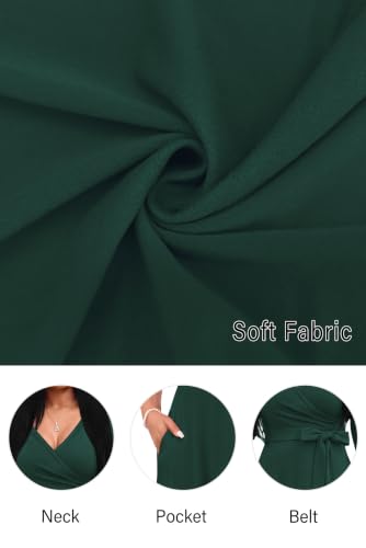 Image of FANDEE Plus Size Maxi Dress for Women Casual Summer Sundress V-Neck 3 /4 Sleeve