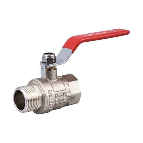 zencQ Kugelhahn 3/4 Zoll MF Hebelgriff - PN40 bar Kugelventil aus Messing mit Hebel für Industrie, Wasserpumpen Tanks, Gewerbe, Haushalt, Regentonnen mit Innengewinde und Außengewinde (3/4')