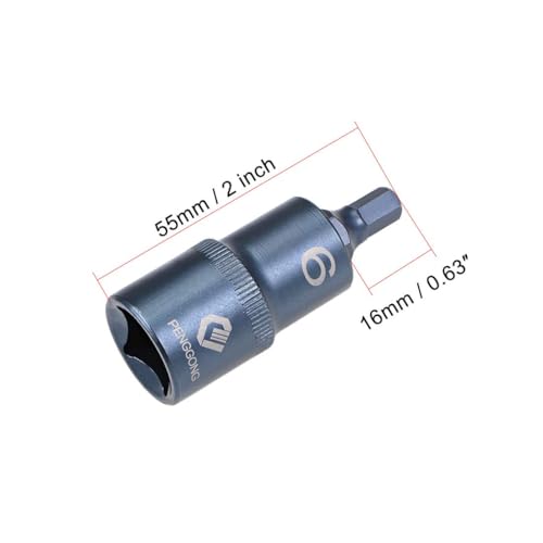 TA-VIGOR 2Pcs Hex Bit Socket, 1/2" Drive x H6 (6mm) Allen Key Socket, Premium S2 Steel Bits - Image 2