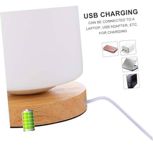 Lámpara de mesa cilindro LED ajustable con carga USB miniatura 5