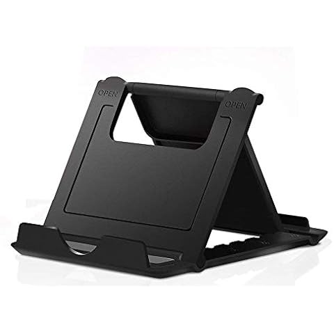MYLB Cell Phone Stand, Universal Foldable Tablet Stand Multi-angle Pocket Desktop Holder Cradle (Black) Cover