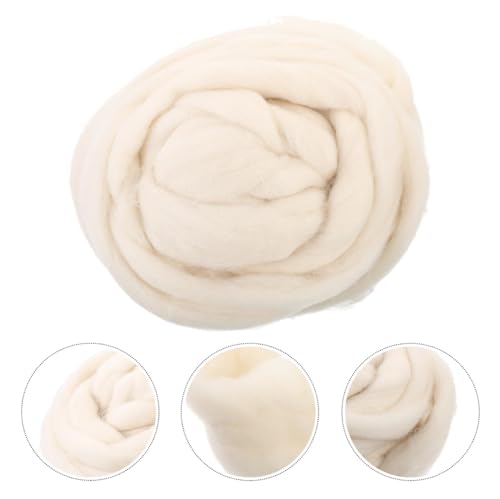 ULTNICE Natural Wool Roving Strips 7.2 Oz Soft Fiber for Needle Felting Spinning DIY Crafts 9.5X7.9X2.8 Inch Wool Felt Material for Art Projects - Image 2
