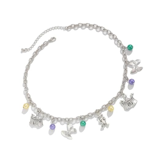 FIRSTXIU Collar con colgante de máscara de goteo de aceite de metal, cadena ajustable, joyería para el cuello de mujer, adecuado para fiestas y uso diario, Cadena de hierro, aleación de aceite de