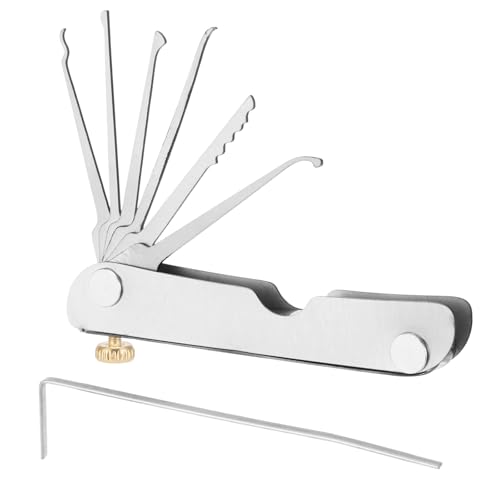 7in1 Lock Picking Kit Portable Folding Tool, Portable Folding Quick Opener Lockpick Tool, Jackknife Locksmith Repairing Tools Quick Openers for Beginers and Pro Locksmiths