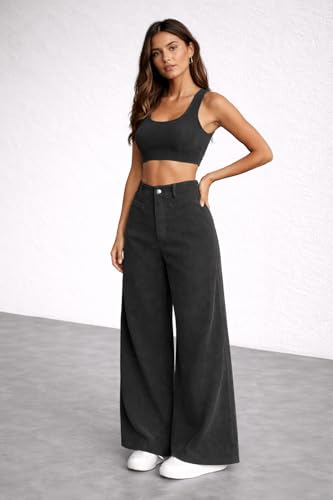 Image of V TOWN Polycotton Regular Fit High-Waist Bone Pocket Trousers for Women & Girls | Super Soft & Comfortable | Stylish & Elegant Trouser Pants for Casual Outings, Parties, Office,Travel & Gift