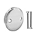 U2693-PK Replacement Overflow Plate 2 Hole Tub Drain, Chrome