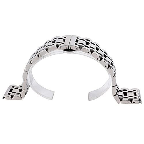 Sangle de montée 24mm bracelet montre acier inoxydable boucle cachée bouton - 4