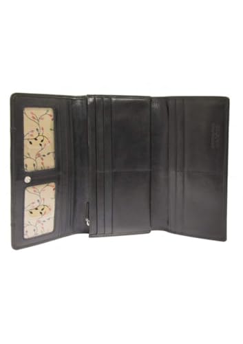 Mancini Ladies' RFID Secure Trifold Leather Wallet in Black2