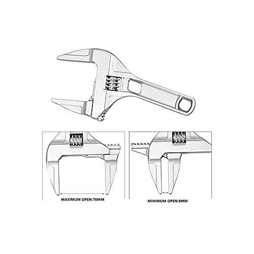 KAIAIWLUO Adjustable Spanner,Adjustable Wrenches 6-68MM Wide Jaw Wrench Aluminum Alloy Bathroom Spanner Shank Plumber Hand Tool for Tightening Loosening Nuts Bolts - Image 4