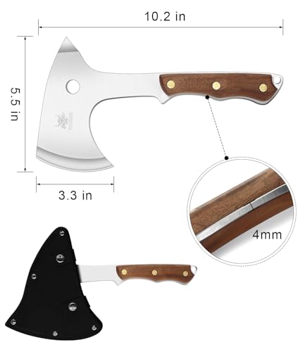 WICING Throwing Axes- 6 Pack, 10.2" Tomahawk Axe, Full Tang with Sheath Stainless Steel Throwing Hatchet, Great for Recreation and Competition