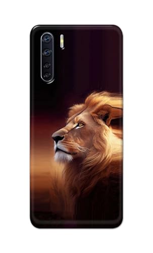 Image of PRINTFIDAA Printed Hard Back Cover Case for Oppo F15 | Oppo F15s | Oppo A91 | Oppo Reno 3 4G Back Cover (Danger Lion) -112