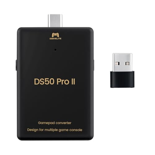 Mcbazel Besavior DS50 Pro 2 Convertidor de Mando, Soporta Mandos PS5/4/Xbox One S/Series X/S/Elite 2/Switch Pro en PS5/PS3/4/PC/Switch 2&1/Lite, Audio 3.5mm, Macro y Asistencia de Movimiento
