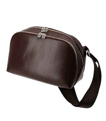 [タージォ] 革工房futuro 牛革 ボディバッグ メンズ 本革 ワンショルダー バッグ 斜めがけ 軽量 小さめ おしゃれ 通勤 旅行 スマホ収納 (ダークブラウン)