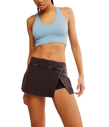 Free People Women's Hot Shot Mini Skort, Black Medium