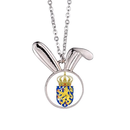 Collier Pendentif Lapin Emblème National Pays-Bas Finition Premium