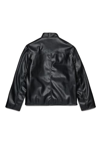 Diesel Boys Coated Fabric Biker Jacket With Maxi Logo2