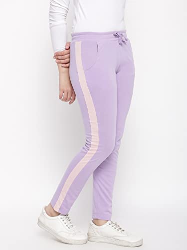 Image of Li'l Tomatoes Girls Cotton Trackpant | Side Stripe Design | Soft & Comfortable Casual Wear | Drawstring Waist | 7-16 Years