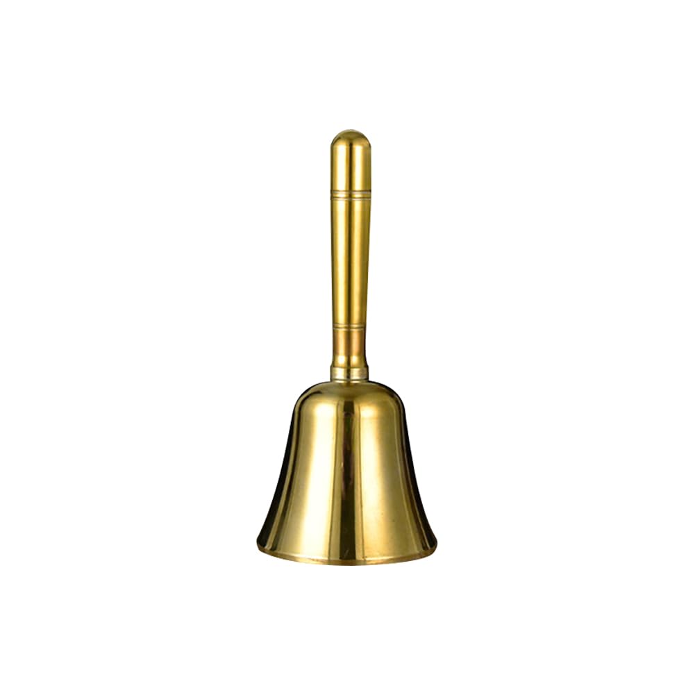 GSHLLO Brass Hand Call Bell Loud Ringing Bells Service Hand Held Bells Musical Instrument Handheld Bell Small Meditation
