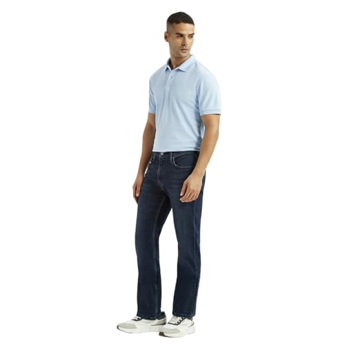 Image of Levi's Men's 527 Dark-Blue Slim Bootcut Fit Mid Rise Jeans