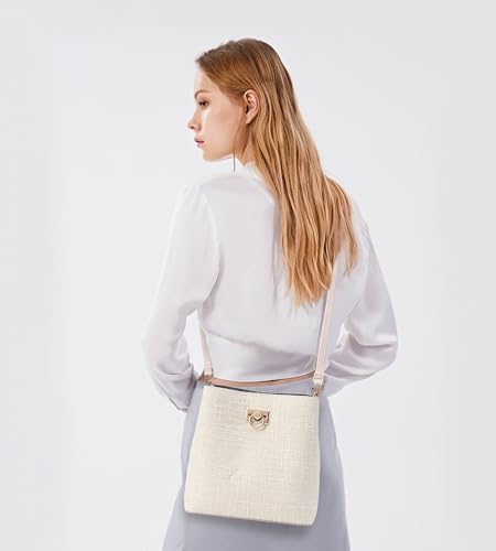 Image of KALIDI Crossbody Purses for Women Vegan Leather Bucket Bag Fashion Ladies Crossbody Handbag Shoulder Purse with Multi Pockets